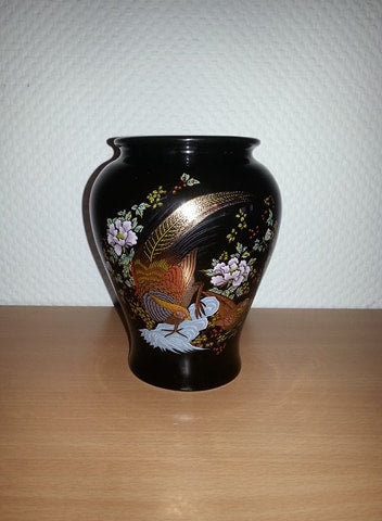 Decor Exclusive, Vase med guldfasaner 16 cm.