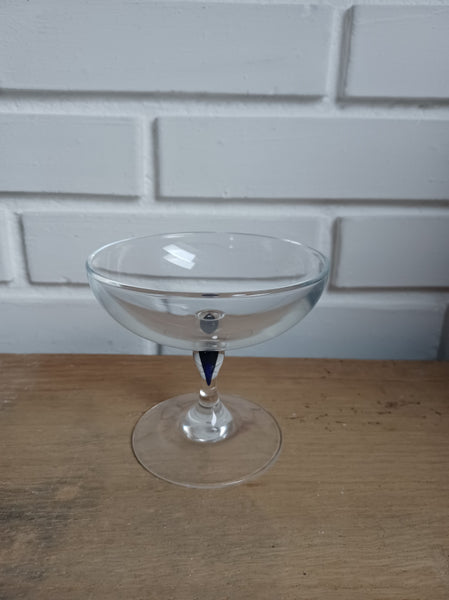 Cristal d'Arques. Blå saphir, Champagneskål 10 cm.
