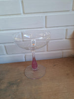 Holmegaard. Susanne. Glas med rosa stilk 17,3 cm.
