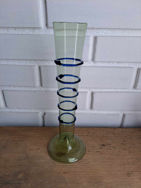 Holmegaard. Pasglas i grønt glas og blå pas 25 cm.