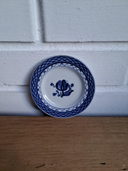 Aluminia. Blå tranquebar, Smørasiet 9,5 cm. #1117