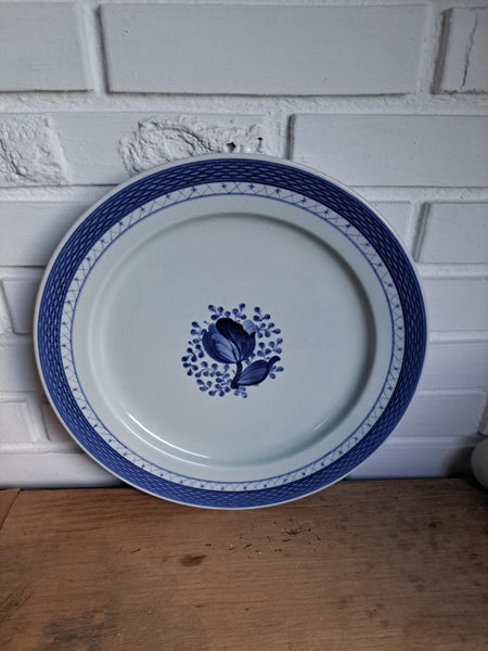Aluminia. Blå tranquebar, Rundt fad 33 cm. #933