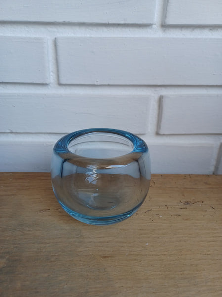 Holmegaard. Vase/ skål aquablå 7,5 cm.