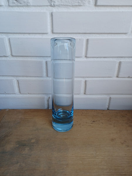 Holmegaard. Cylindrisk vase aquablå 24 cm.
