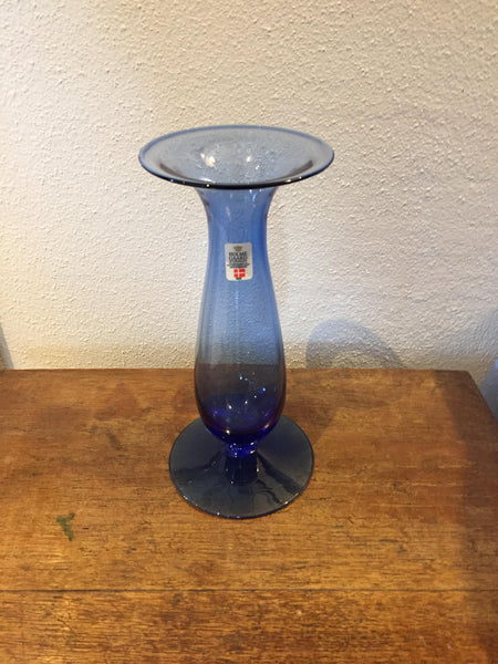 Holmegaard. Balustra, Blå vase 20 cm.