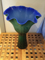 Holmegaard. Kantarel, Vase grøn/ blå 35 cm.