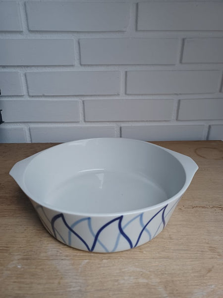 Lyngby. Harlekin, Skål med øre 21 cm.